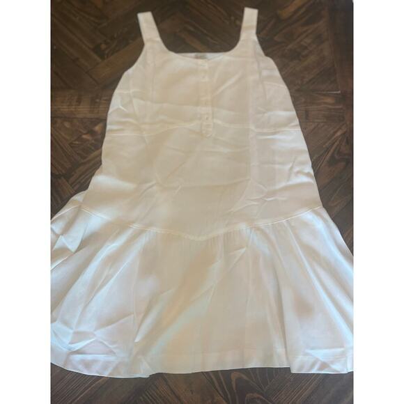 Festival Wedding Shower Tiered Dress Size 14 Shift Tencel Tennis Western Neutral - Picture 8 of 9